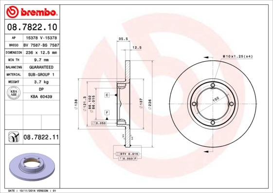 Brembo 08.7822.10 - Kočioni disk www.molydon.hr