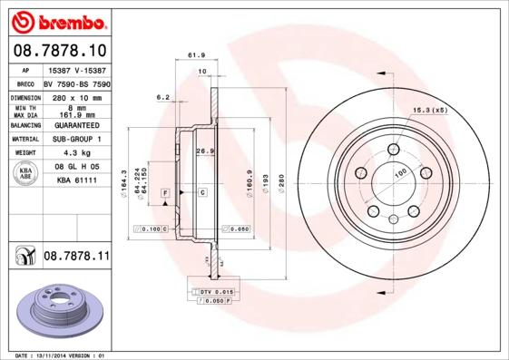 Brembo 08.7878.10 - Kočioni disk www.molydon.hr