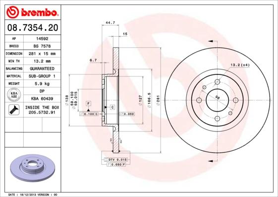 Brembo 08.7354.20 - Kočioni disk www.molydon.hr