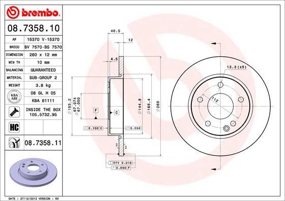 Brembo 08.7358.10 - Kočioni disk www.molydon.hr