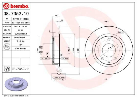 Brembo 08.7352.10 - Kočioni disk www.molydon.hr