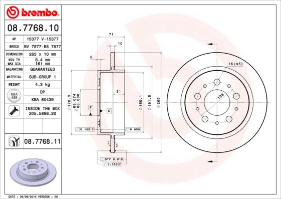 Brembo 08.7768.10 - Kočioni disk www.molydon.hr