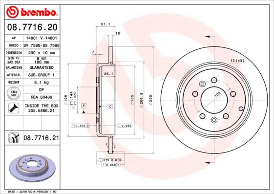 Brembo 08.7716.20 - Kočioni disk www.molydon.hr