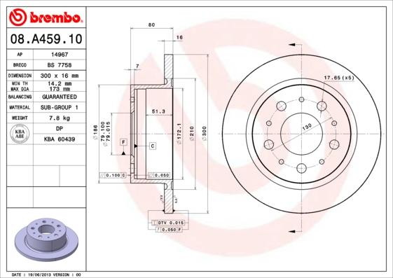 Brembo 08.A459.10 - Kočioni disk www.molydon.hr