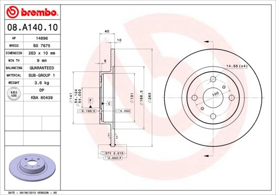 Brembo 08.A140.10 - Kočioni disk www.molydon.hr