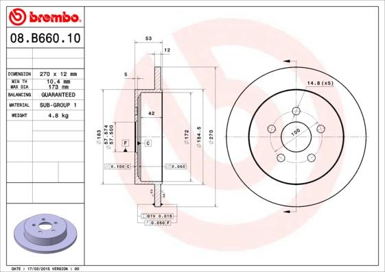 Brembo 08.B660.10 - Kočioni disk www.molydon.hr