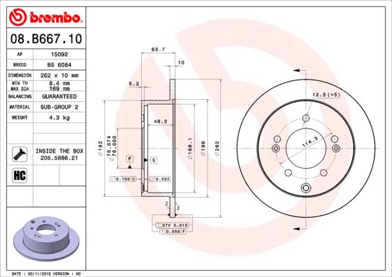 Brembo 08.B667.11 - Kočioni disk www.molydon.hr