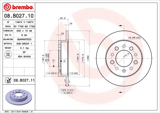 Brembo 08.B027.10 - Kočioni disk www.molydon.hr