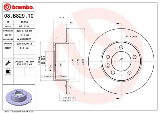 Brembo 08.B829.10 - Kočioni disk www.molydon.hr