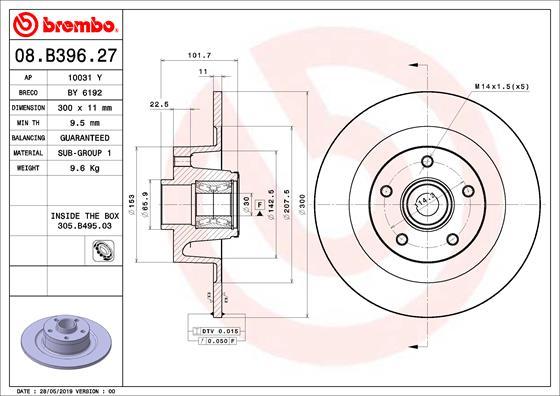 Brembo 08.B396.27 - Kočioni disk www.molydon.hr