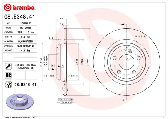 Brembo 08.B348.41 - Kočioni disk www.molydon.hr