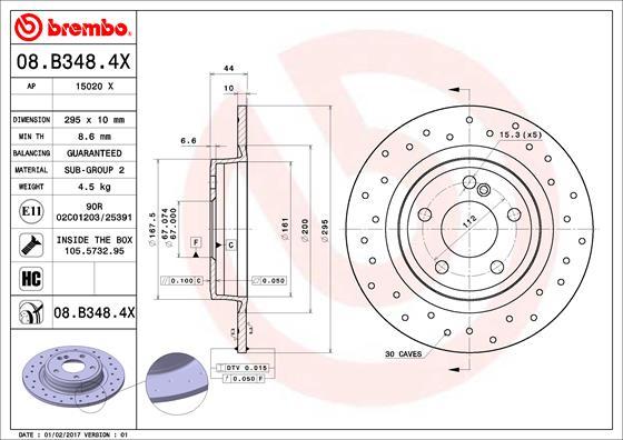 Brembo 08.B348.4X - Kočioni disk www.molydon.hr