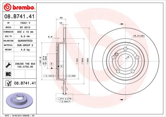 Brembo 08.B741.41 - Kočioni disk www.molydon.hr