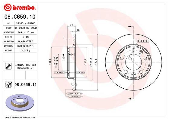 Brembo 08.C659.11 - Kočioni disk www.molydon.hr