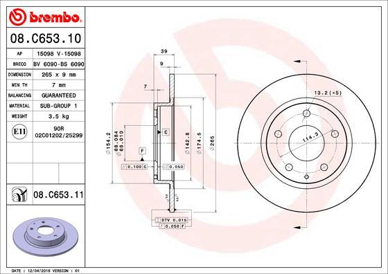 BREMBO 08.C653.11 - Kočioni disk www.molydon.hr