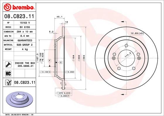 Brembo 08.C823.11 - Kočioni disk www.molydon.hr