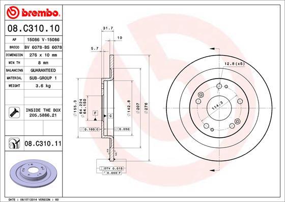 Brembo 08.C310.11 - Kočioni disk www.molydon.hr