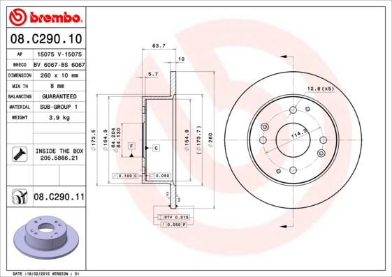 Brembo 08.C290.11 - Kočioni disk www.molydon.hr