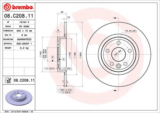 Brembo 08.C208.11 - Kočioni disk www.molydon.hr