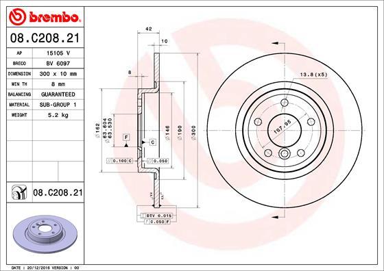 Brembo 08.C208.21 - Kočioni disk www.molydon.hr