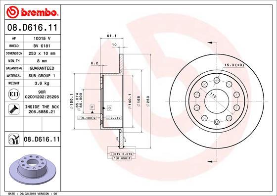 Brembo 08.D616.11 - Kočioni disk www.molydon.hr