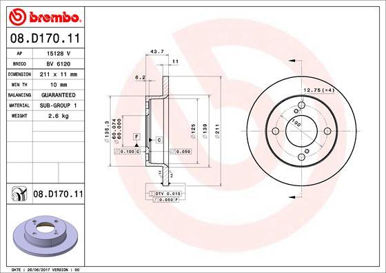 Brembo 08.D170.11 - Kočioni disk www.molydon.hr