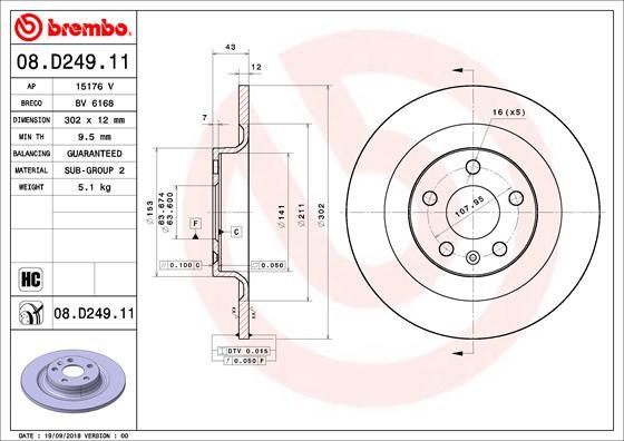 Brembo 08.D249.11 - Kočioni disk www.molydon.hr