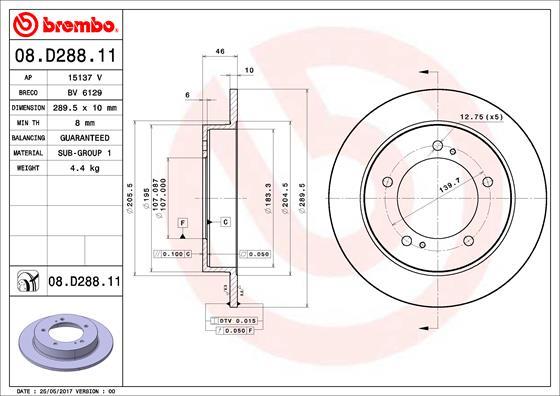 Brembo 08.D288.11 - Kočioni disk www.molydon.hr