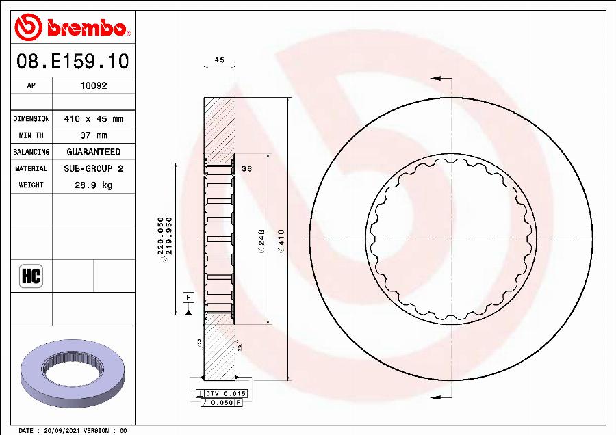 Brembo 08.E159.10 - Kočioni disk www.molydon.hr