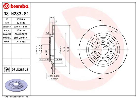 Brembo 08.N283.81 - Kočioni disk www.molydon.hr