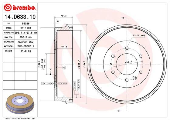 Brembo 14.D633.10 - Bubanj kočnica www.molydon.hr