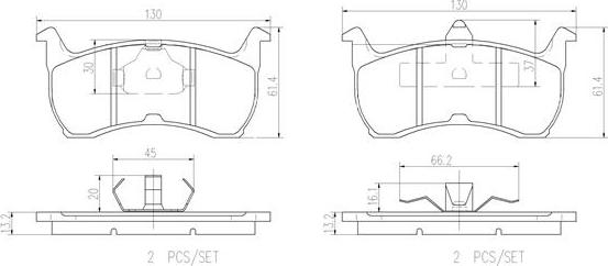 Brembo P99009N - Komplet Pločica, disk-kočnica www.molydon.hr