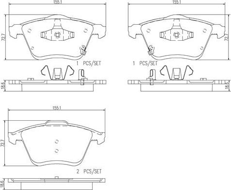 Brembo P49038N - Komplet Pločica, disk-kočnica www.molydon.hr