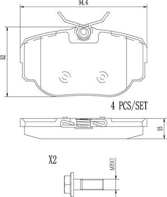 Brembo P44009N - Komplet Pločica, disk-kočnica www.molydon.hr