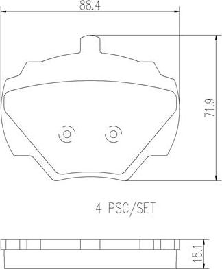 Brembo P44001N - Komplet Pločica, disk-kočnica www.molydon.hr