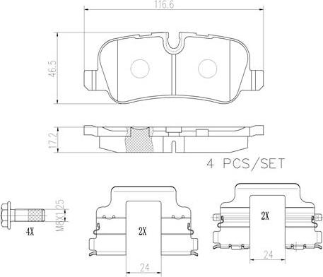 Brembo P44019N - Komplet Pločica, disk-kočnica www.molydon.hr