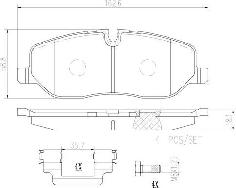 Brembo P44014N - Komplet Pločica, disk-kočnica www.molydon.hr