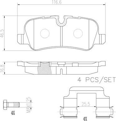 Brembo P44013N - Komplet Pločica, disk-kočnica www.molydon.hr