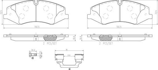 Brembo P44024N - Komplet Pločica, disk-kočnica www.molydon.hr