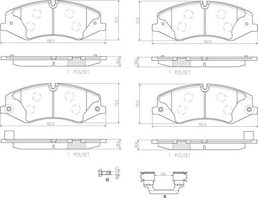 Brembo P44022N - Komplet Pločica, disk-kočnica www.molydon.hr