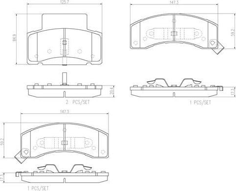 Brembo P59061N - Komplet Pločica, disk-kočnica www.molydon.hr