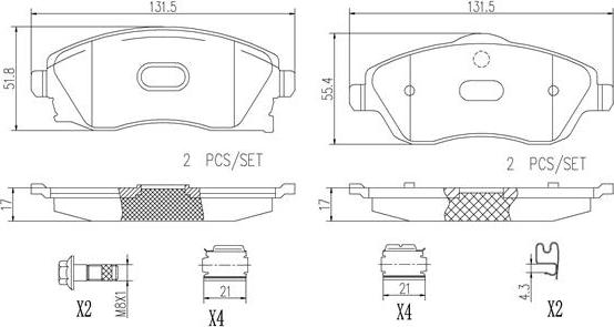 Brembo P59036N - Komplet Pločica, disk-kočnica www.molydon.hr