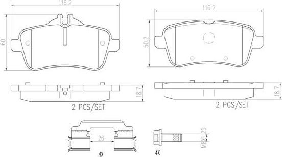 Brembo P50099N - Komplet Pločica, disk-kočnica www.molydon.hr