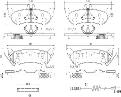 Brembo P50044N - Komplet Pločica, disk-kočnica www.molydon.hr