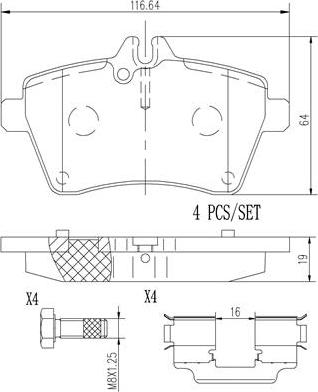 Brembo P50054N - Komplet Pločica, disk-kočnica www.molydon.hr