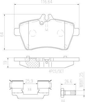 Brembo P50056N - Komplet Pločica, disk-kočnica www.molydon.hr