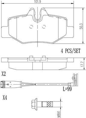 Brembo P50051N - Komplet Pločica, disk-kočnica www.molydon.hr