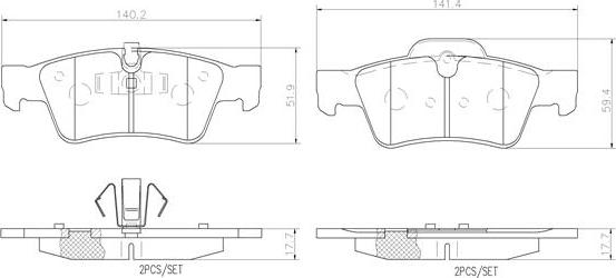 Brembo P50064N - Komplet Pločica, disk-kočnica www.molydon.hr