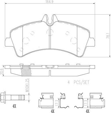 Brembo P50060N - Komplet Pločica, disk-kočnica www.molydon.hr