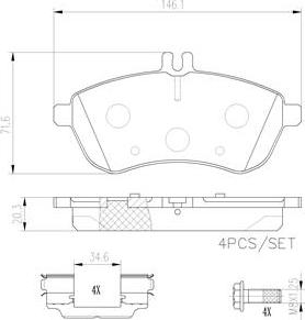 Brembo P50067N - Komplet Pločica, disk-kočnica www.molydon.hr